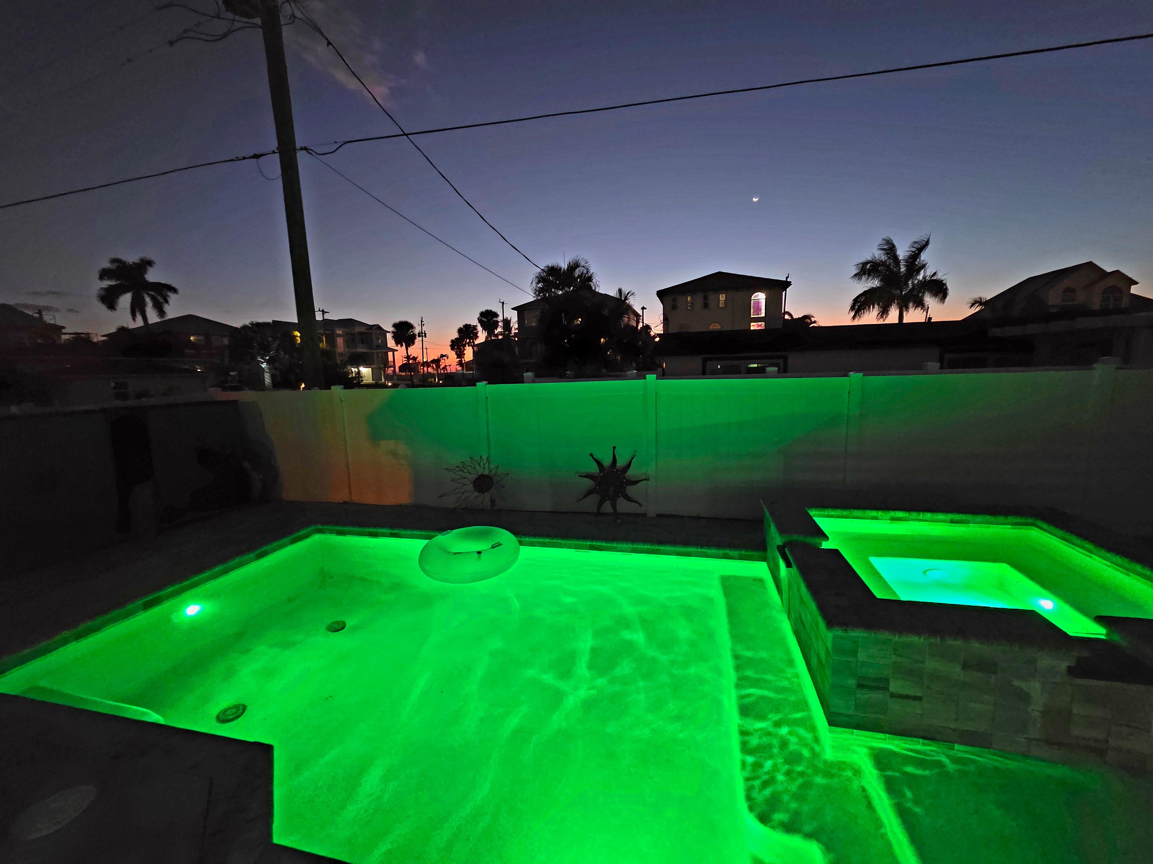 Evening view from the patio.