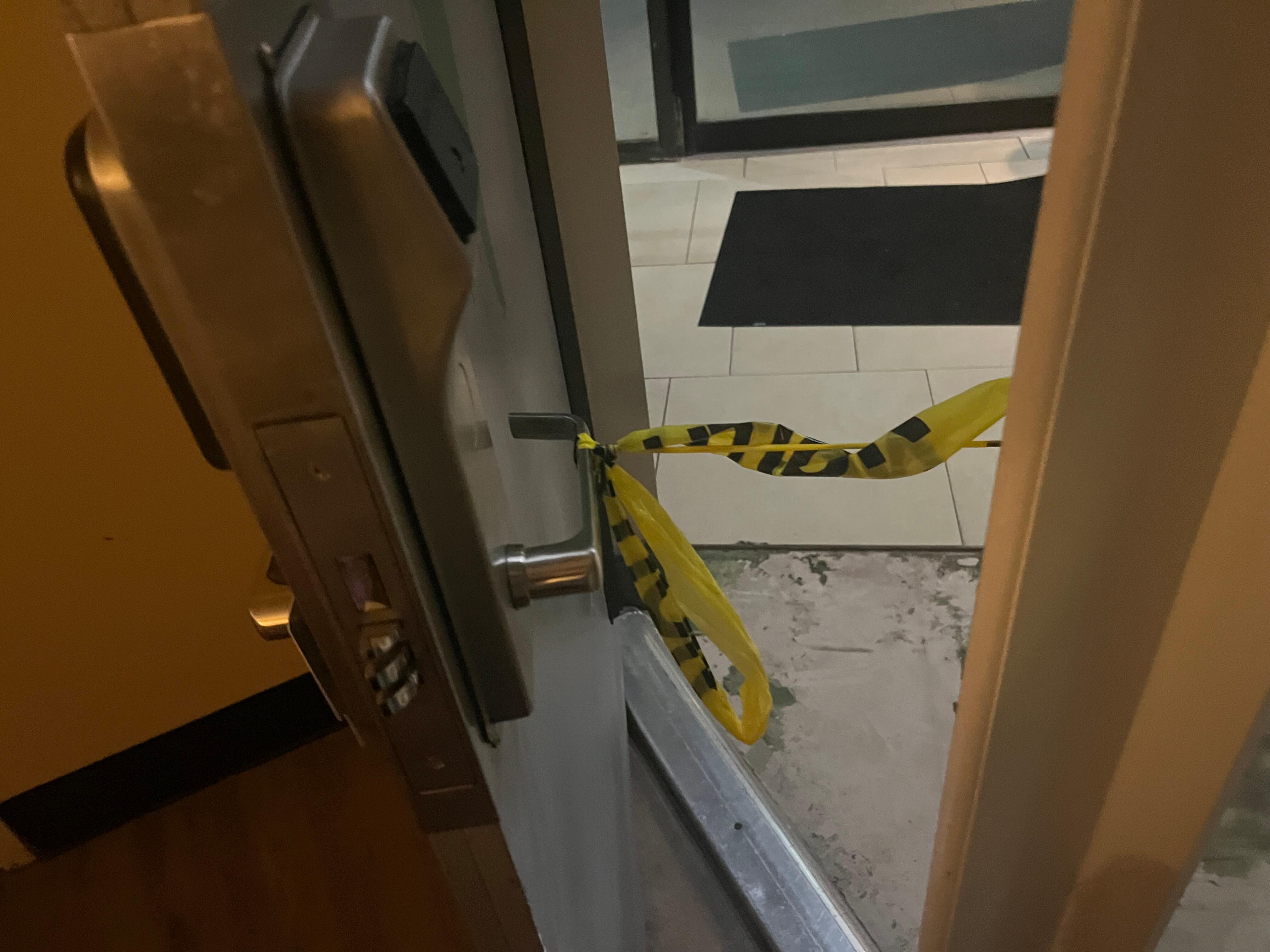 Open door leads to pool area