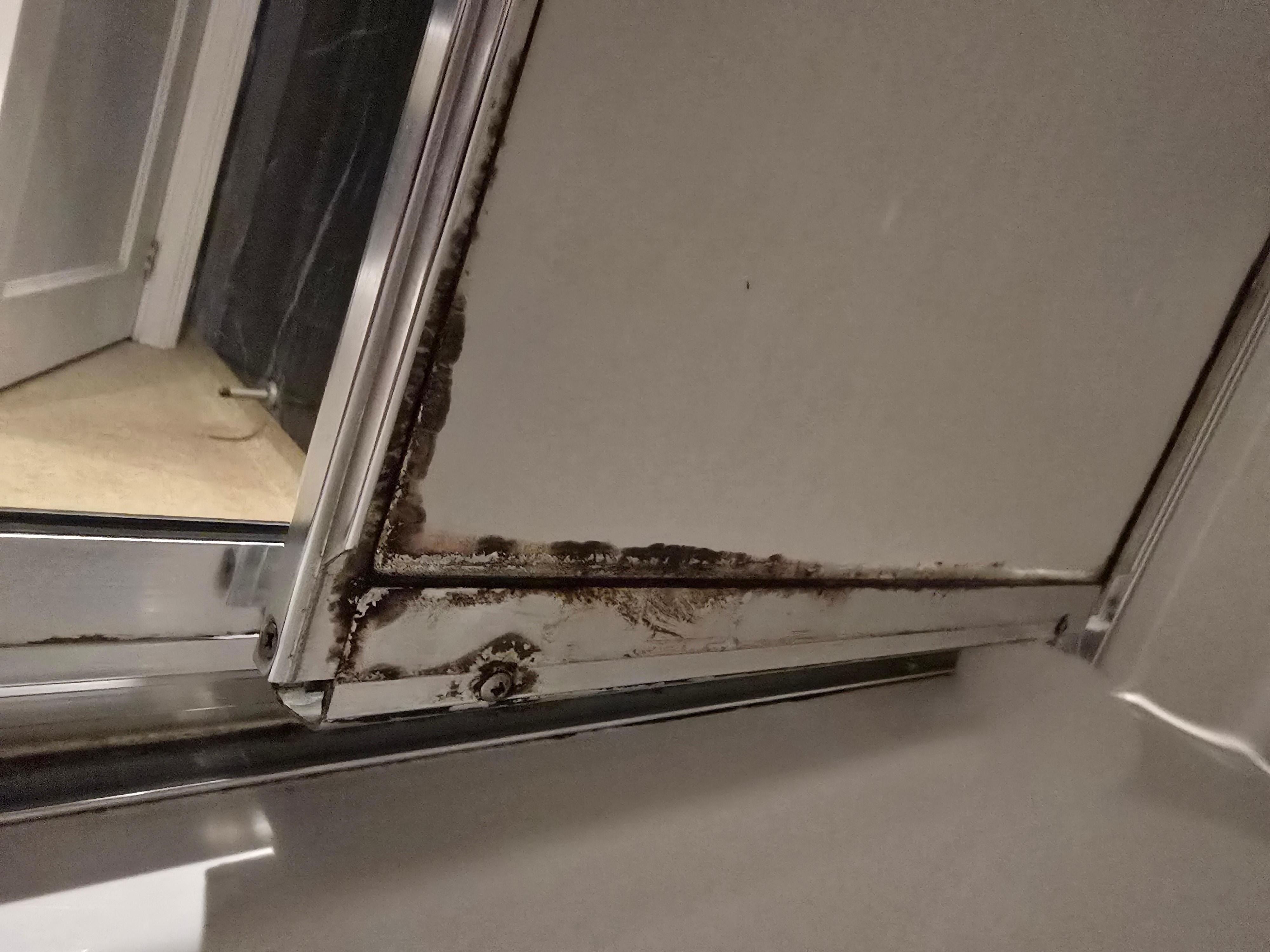 Mould and grime when in the shower. Mirror was the same