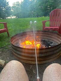 Relaxing by the fire pit