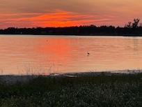 Amazing sunsets over the bay while walking on the bike path.