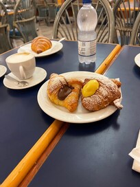 Free breakfast. They put two on a plate for two people.