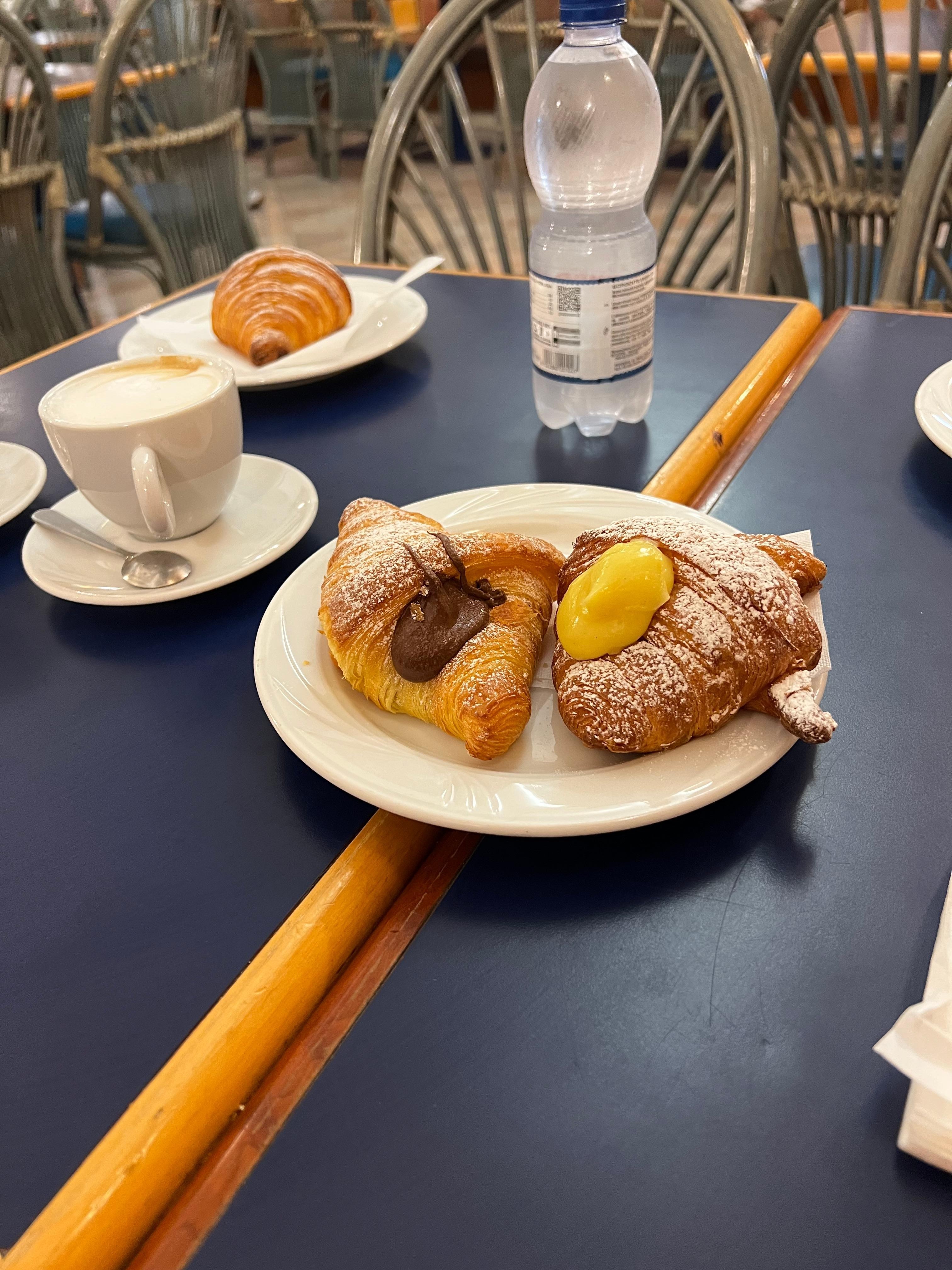Free breakfast. They put two on a plate for two people.