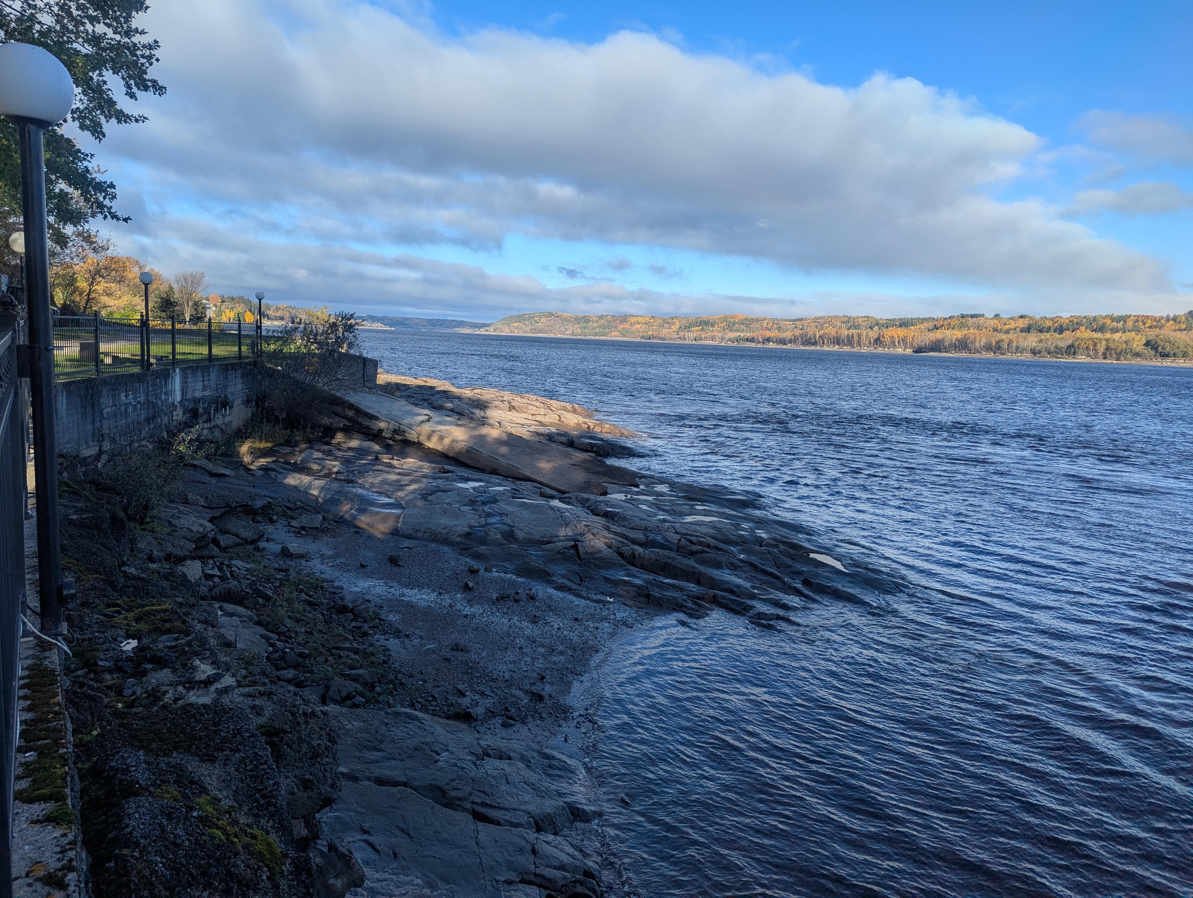View from the fishing dock, upriver.