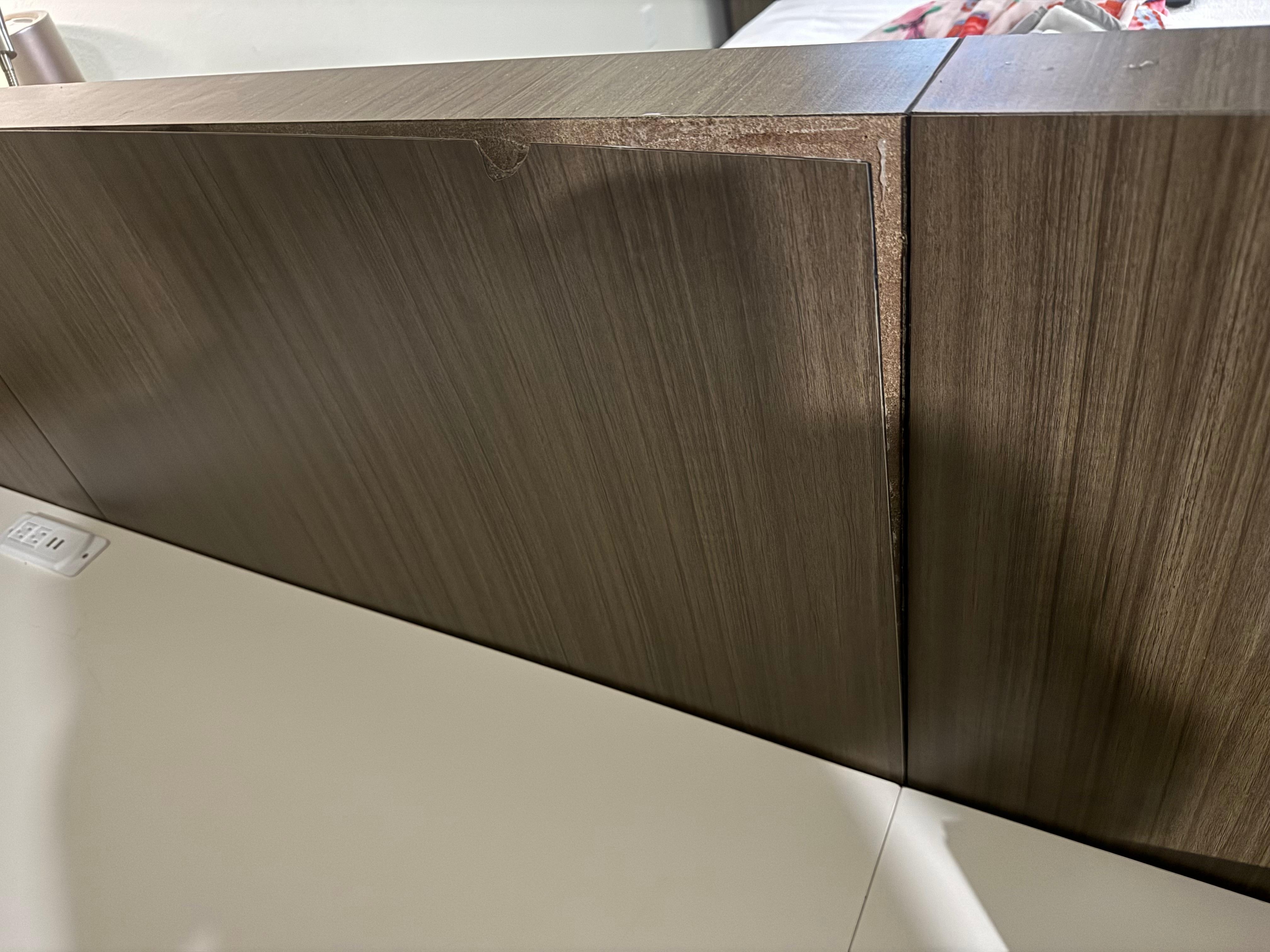 Peeled off laminate.