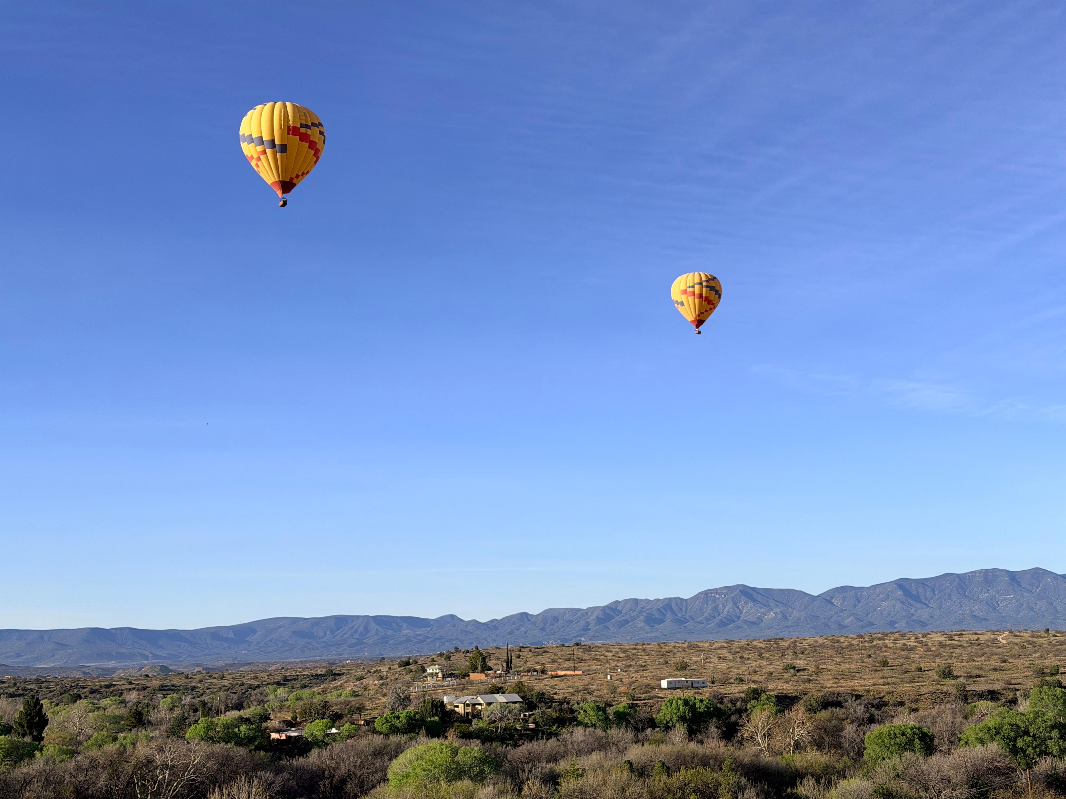 Hot air balloons right outside!