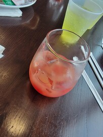 A mostly gone tequila sunrise I had with dinner.