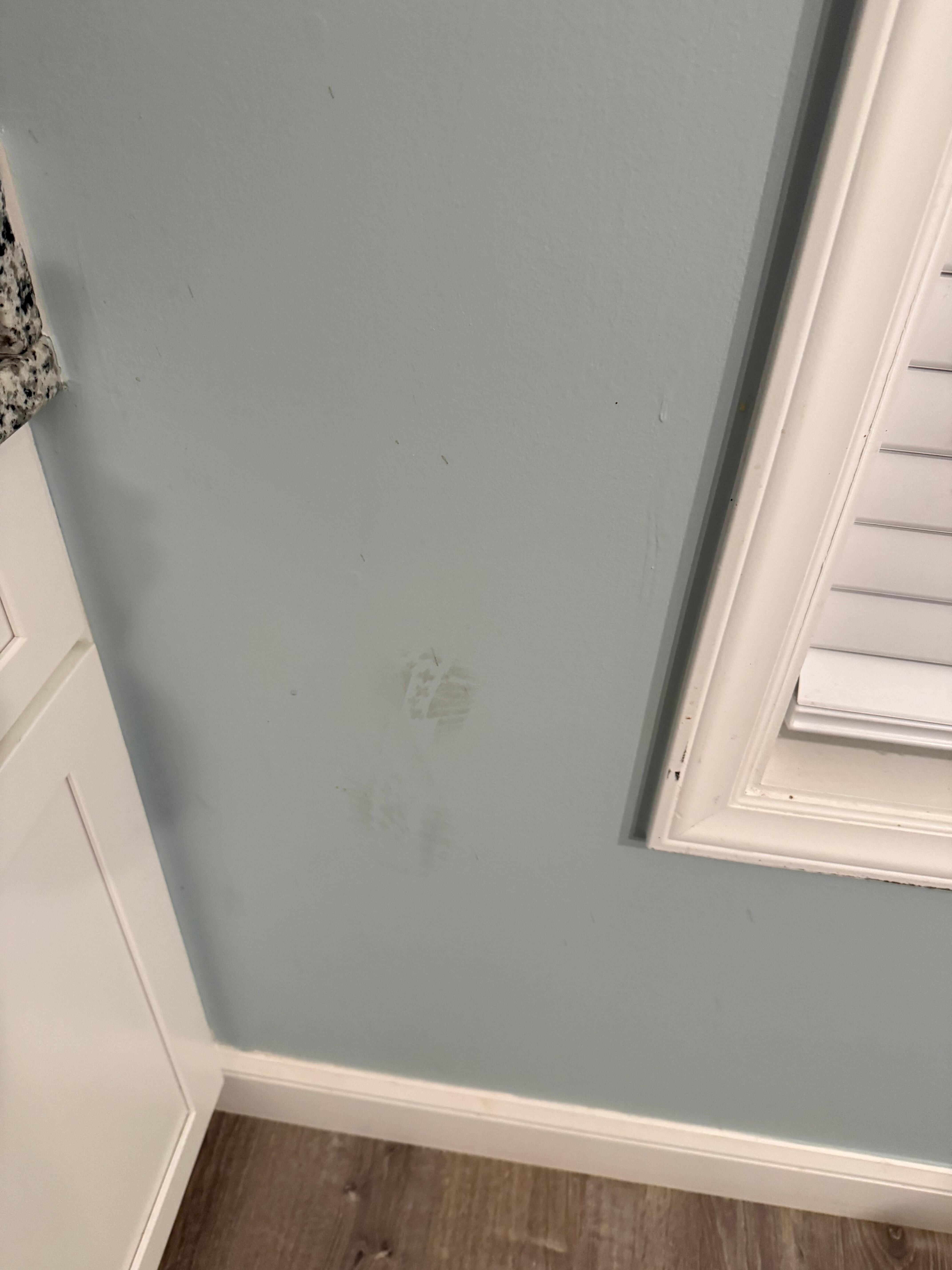 What looks to be footprint on wall
