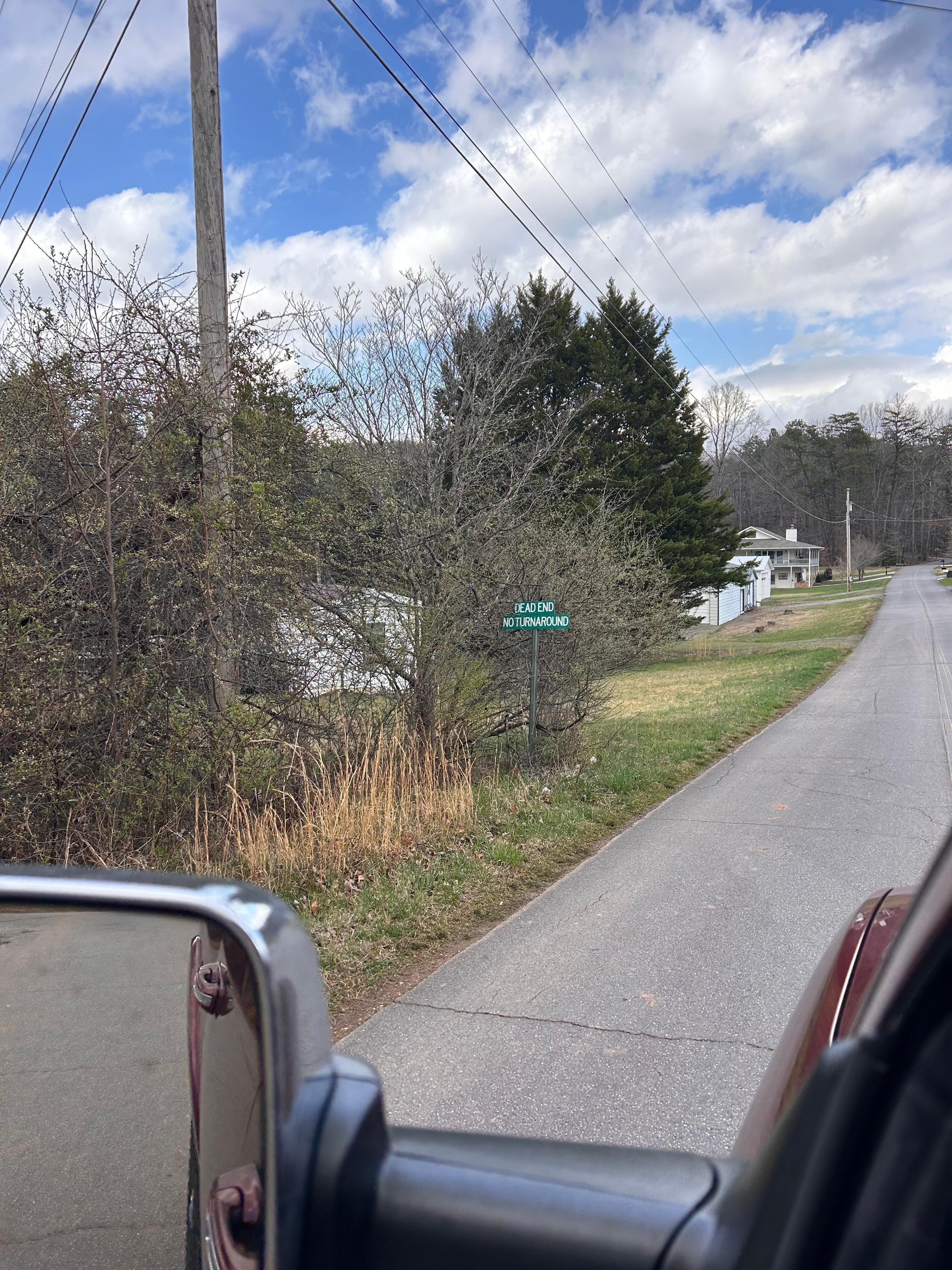 The tiny sign we missed headed down the street