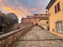 The walkway to the front entrance.