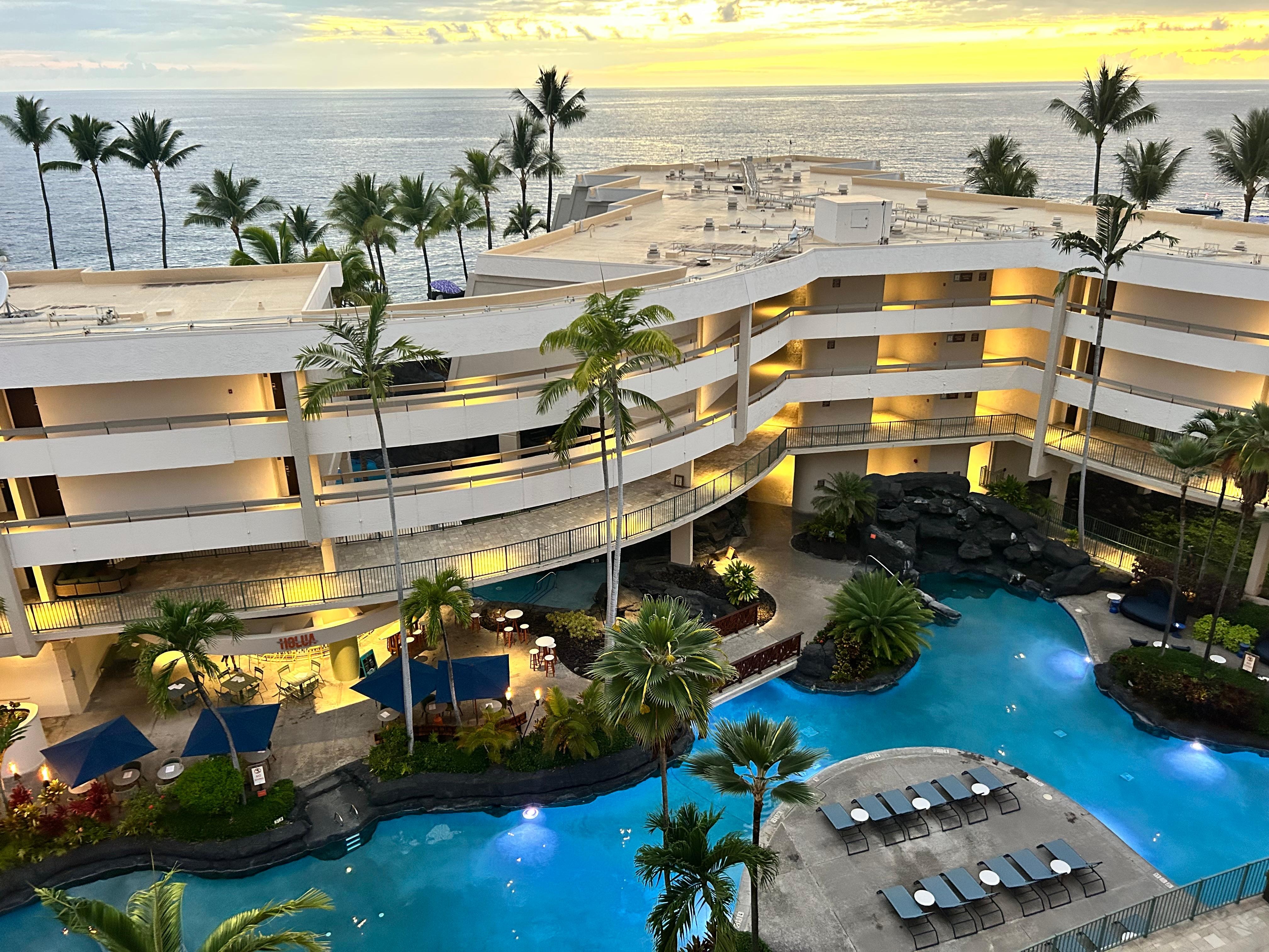 View from 7th floor of main pool.  Second pool also terrific
