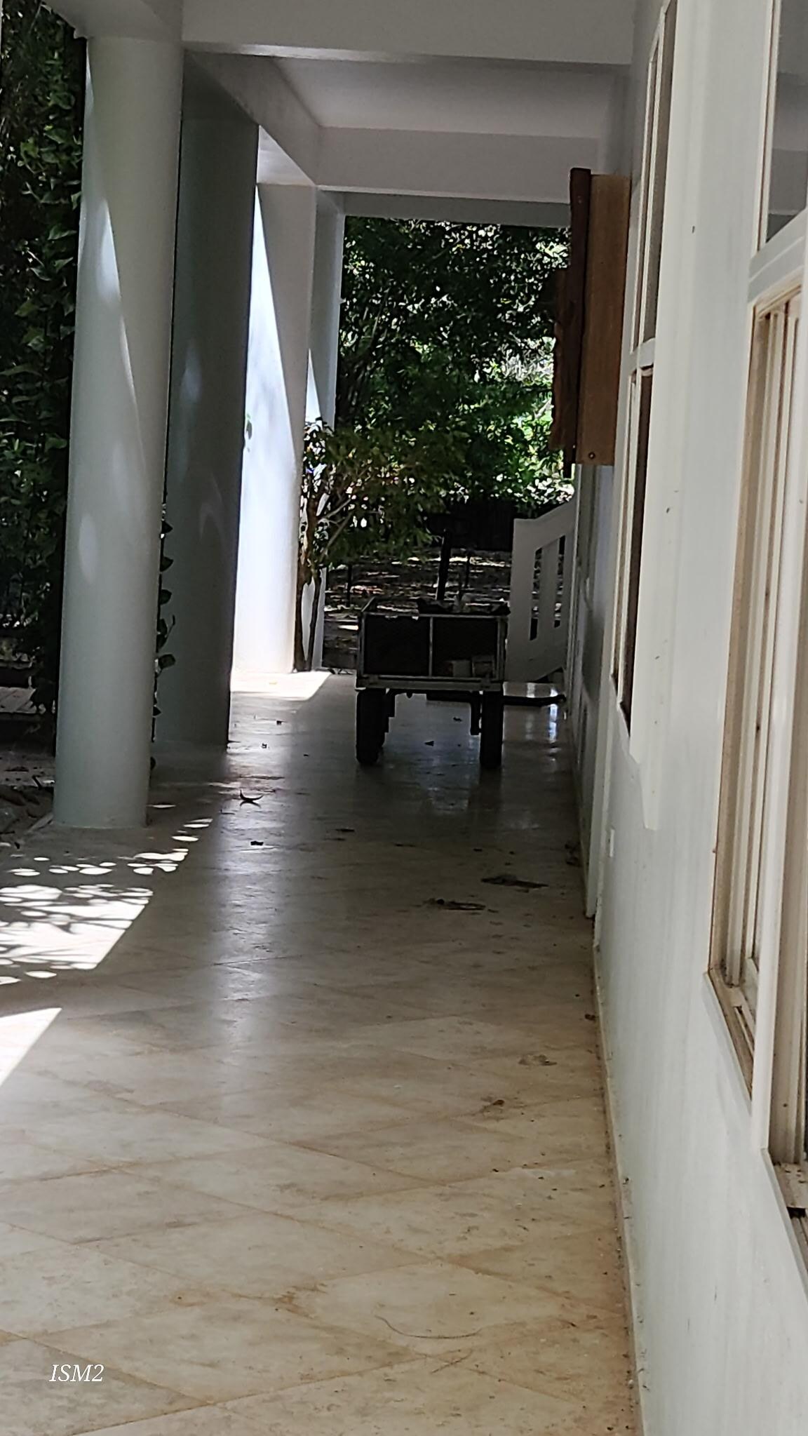 Mystery brown spills on outside pathway and wall. There for 3 days.
