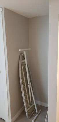 Nowhere to hand clothes. No rod or hangers