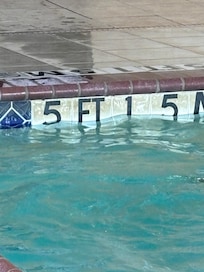 You can see how dirty the wall of the pool is above the water line