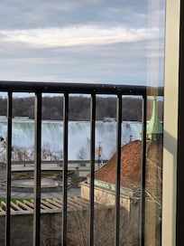 View from roo. Was suppose to be us and Canadian view. Was put o. 2nd floor. Us view only. Balcony