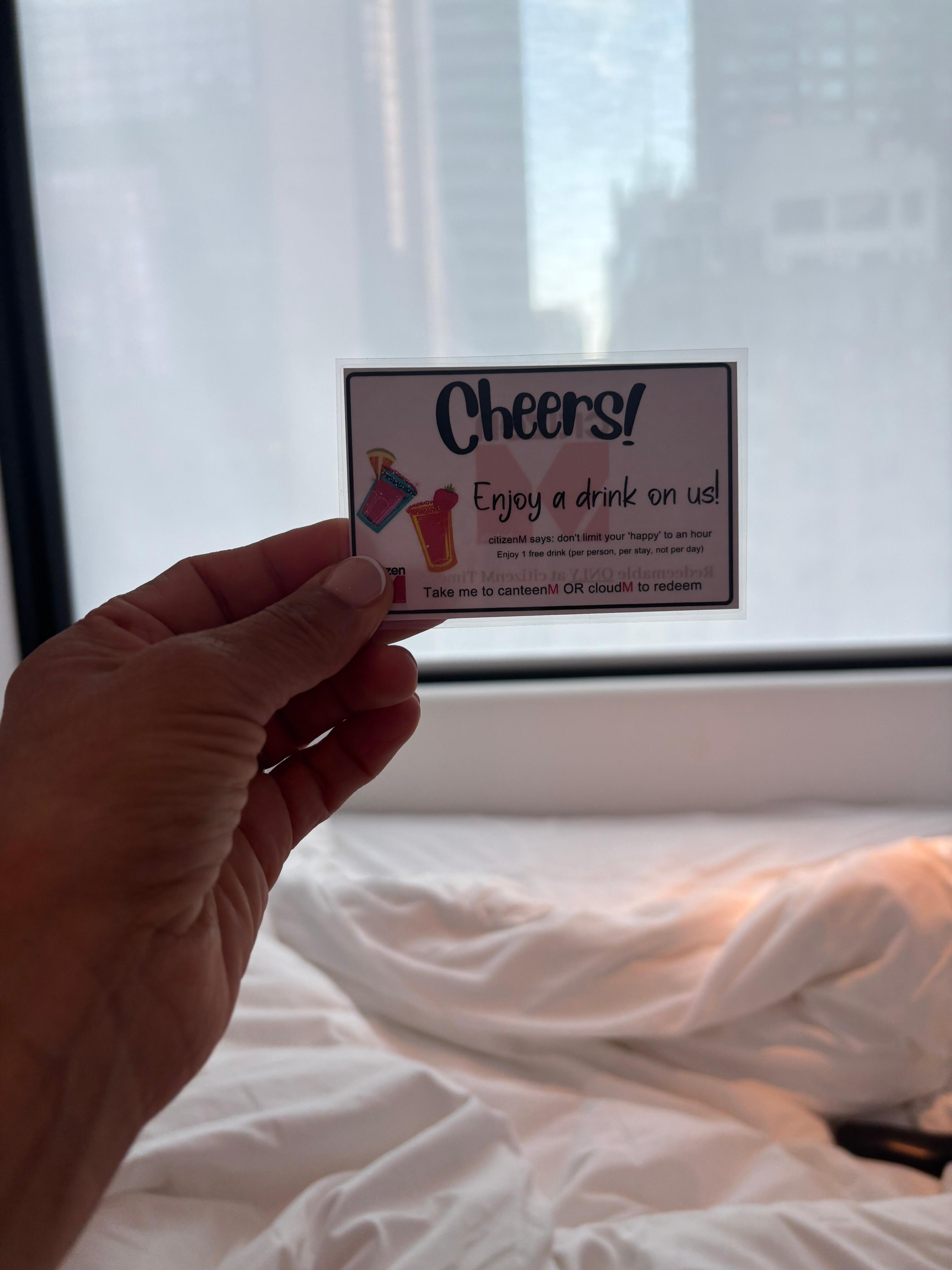 Room with the free drink ticket 