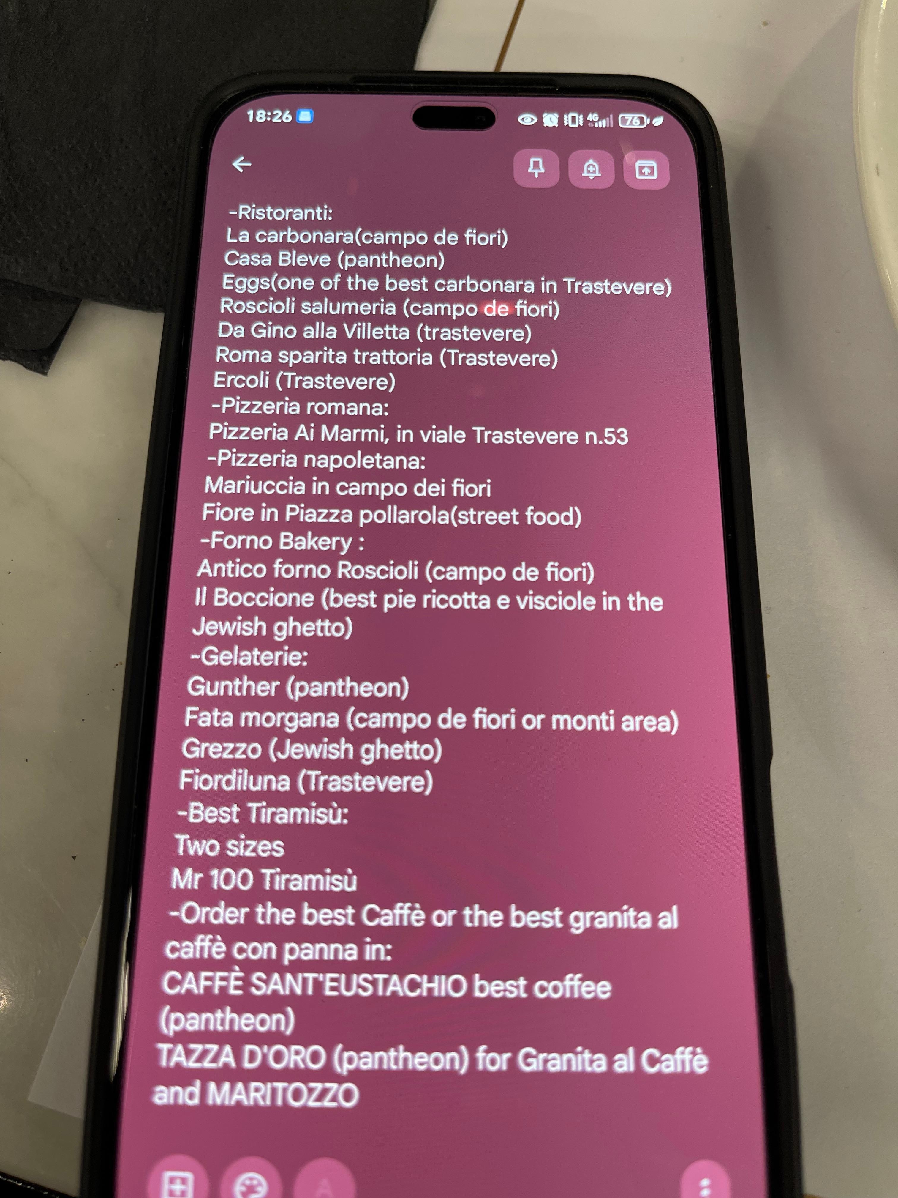 Food tour guide recommendation