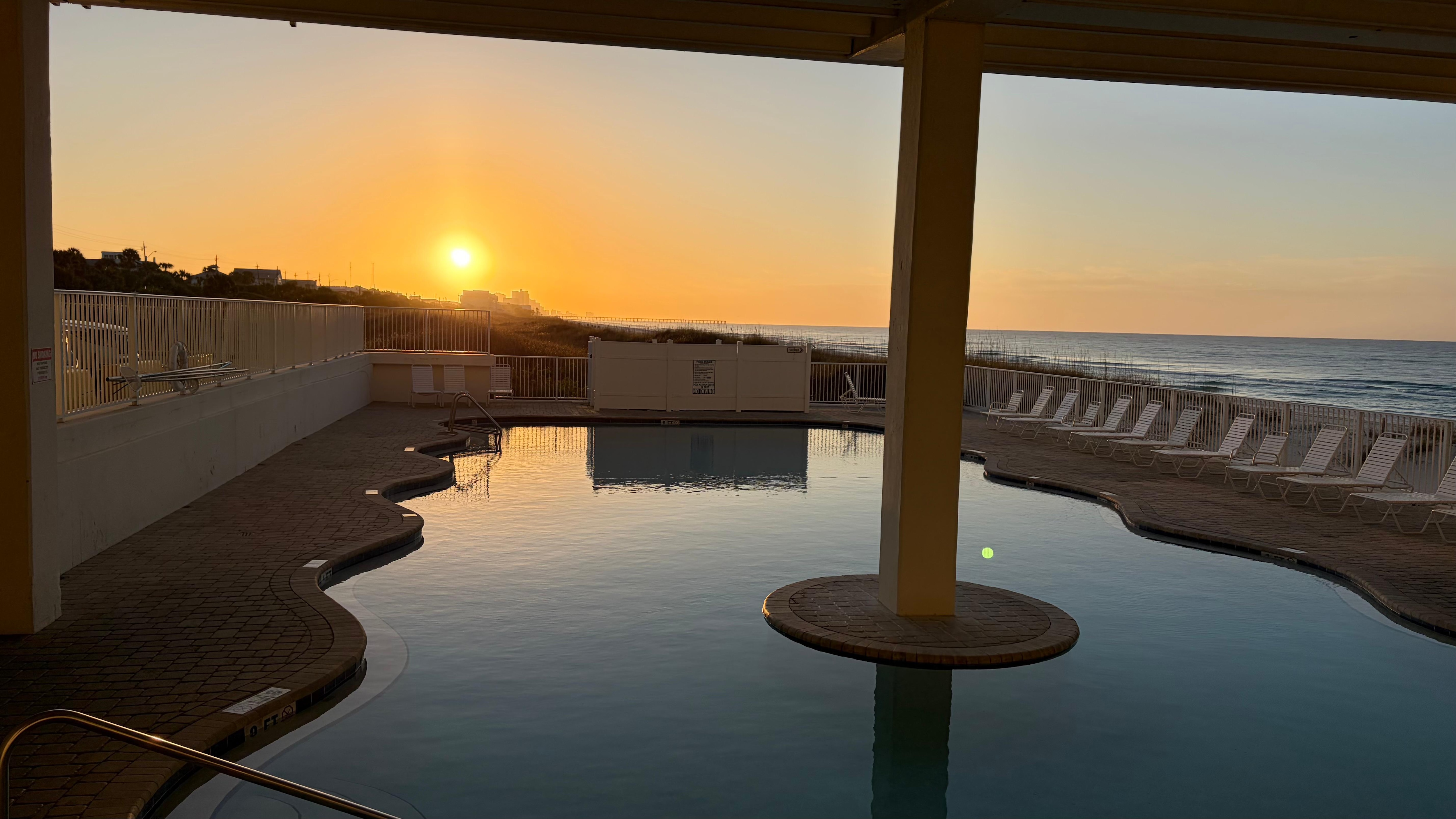 Sunrise pool view