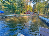 2 docks, the area in between perfect for a summer visit and swimming….