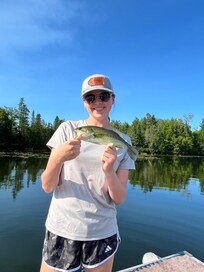 Large mouth bass caught on the lake