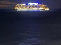 View from the patio most nights as the cruise ships leave.