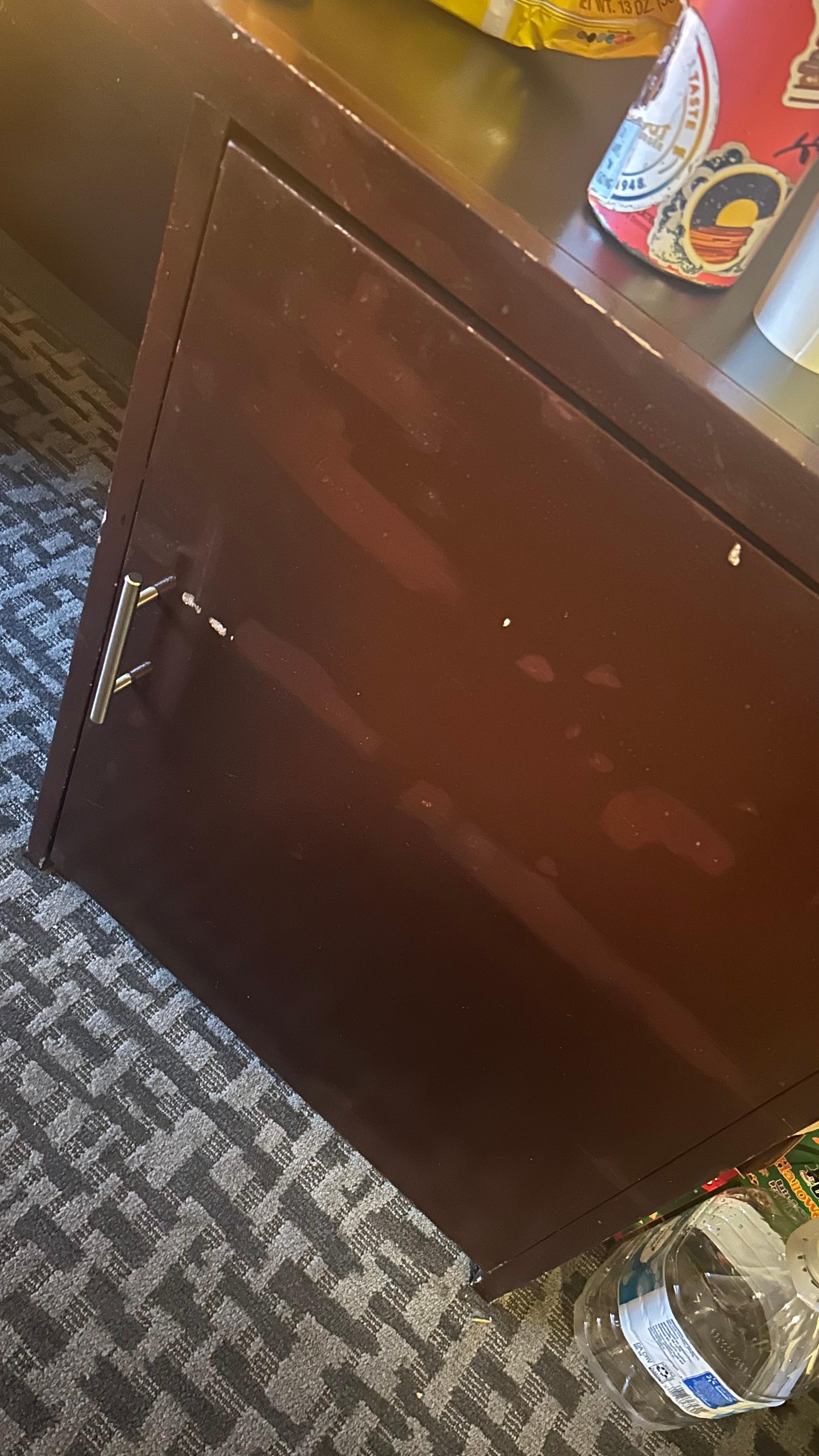 Worn, aged furniture in the rooms