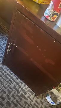 Worn, aged furniture in the rooms