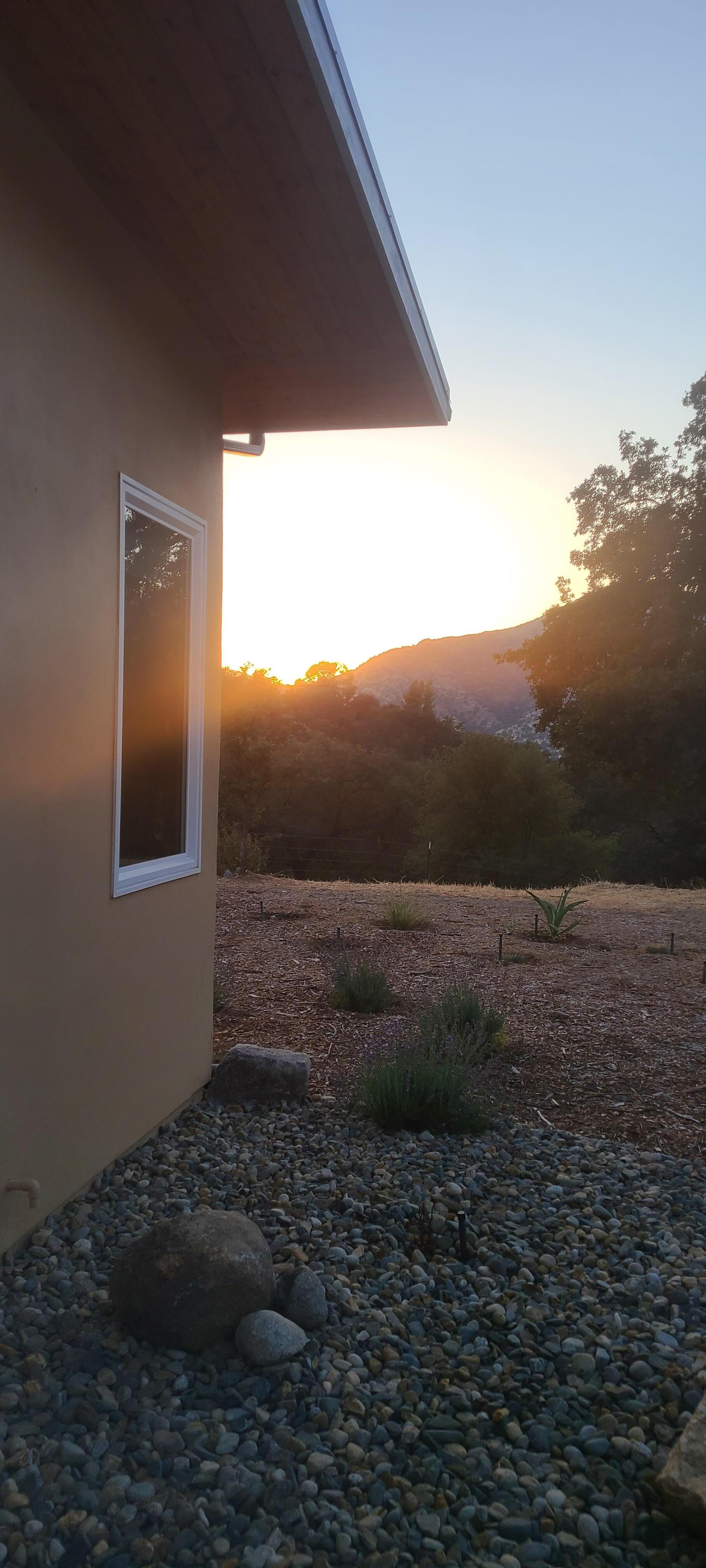 View from back patio at sunset.