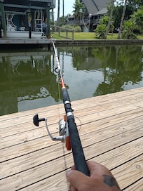 Fishing off the private dock