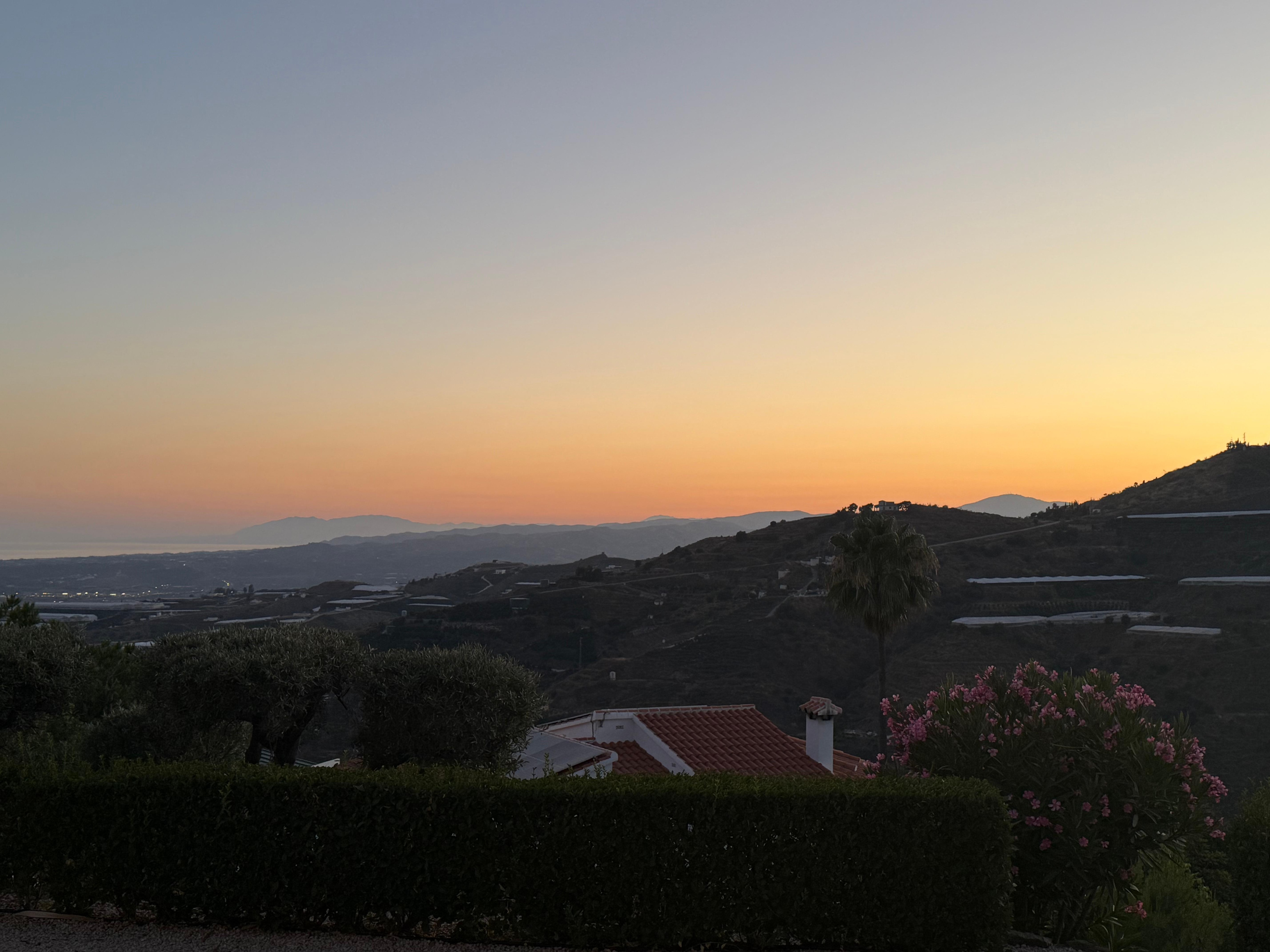 View from the villa at sunset
