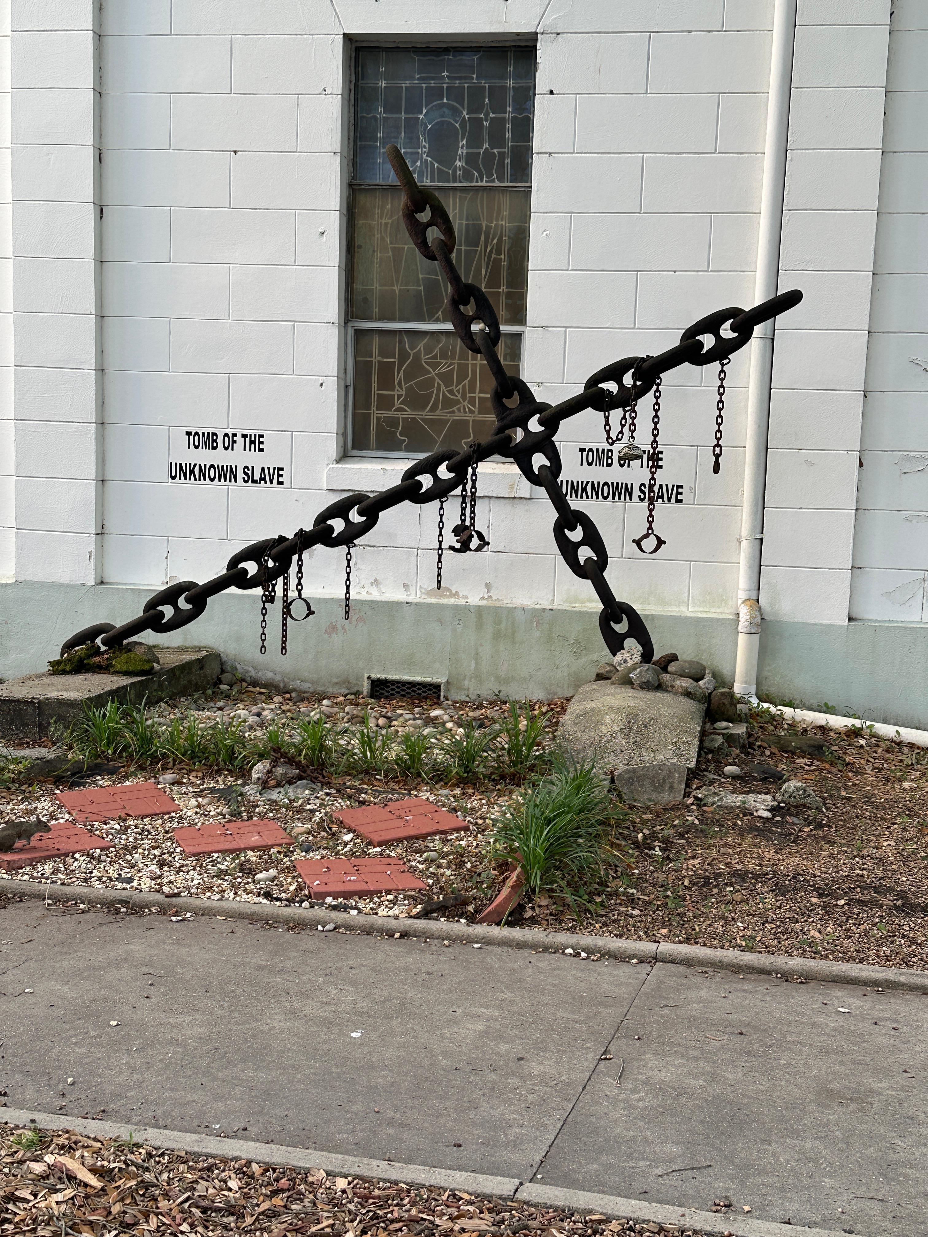 The Tomb of the Unknown Slave. Directly across the street at St Augustine Church
