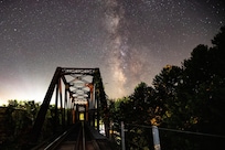 Picture I took of the Milky Way over railroad trestle behind the house.