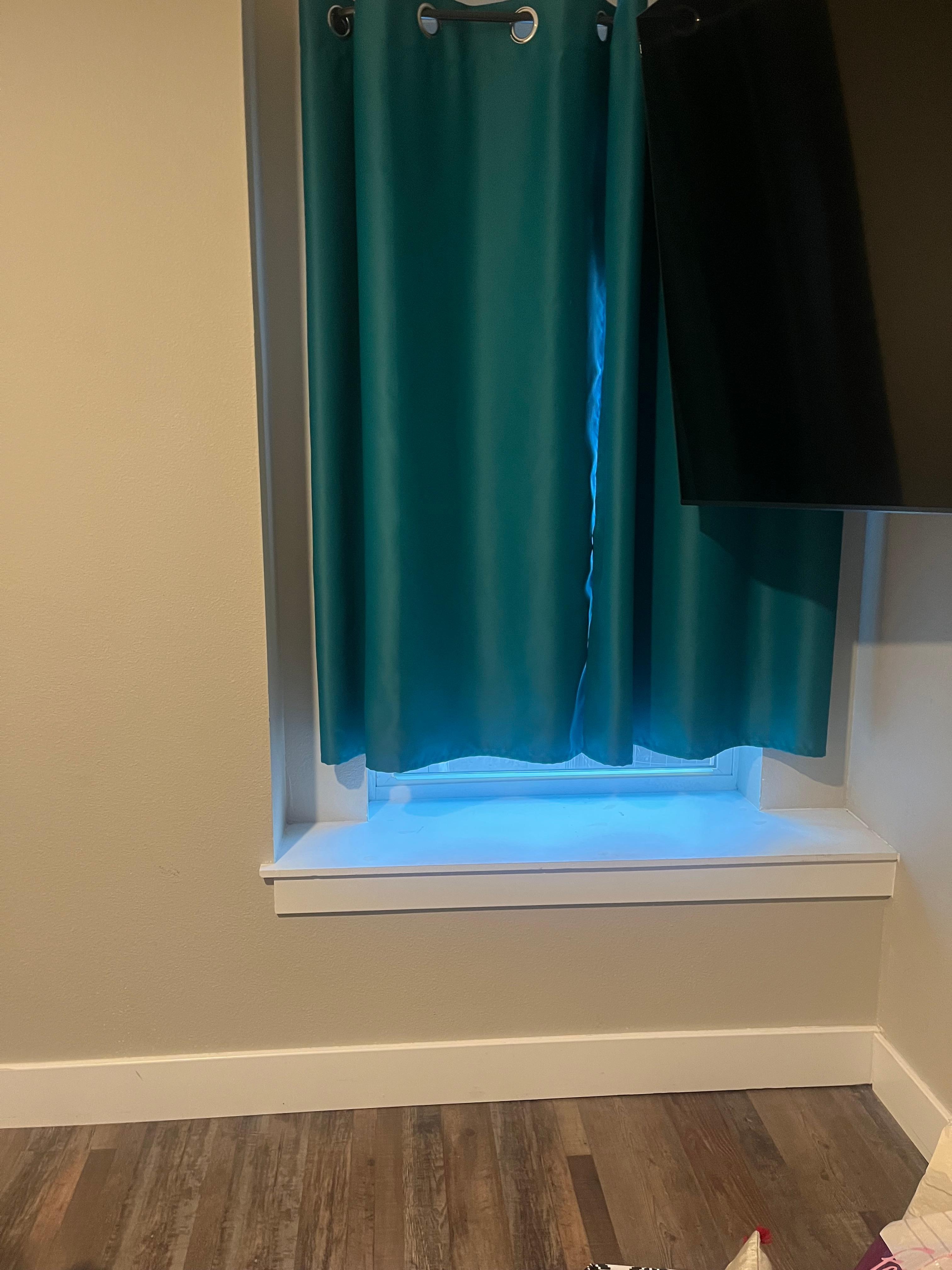 Curtains short and did not cover window in bedroom 