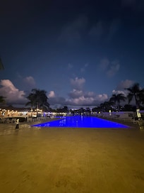 Night view of the main pool