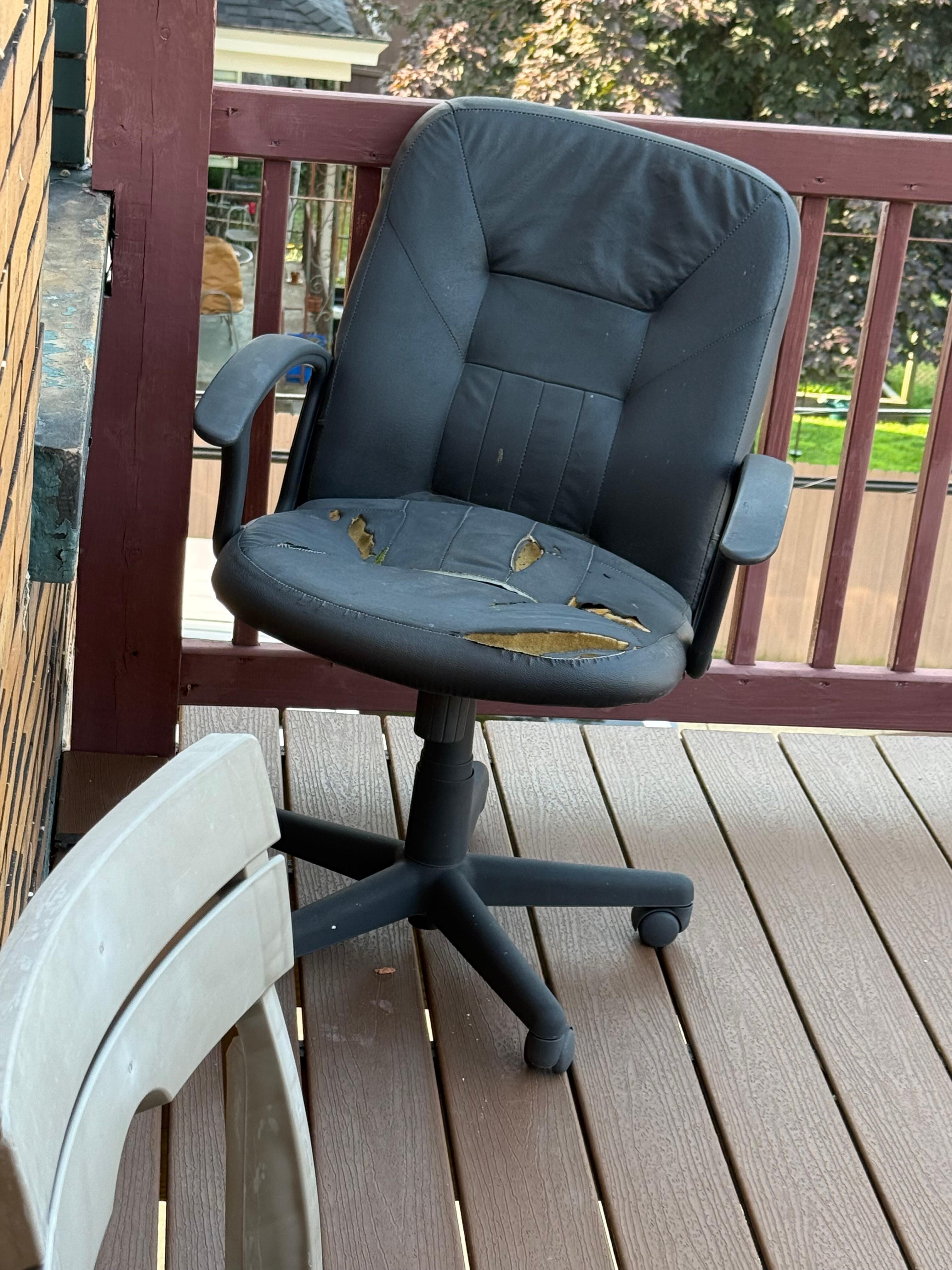 Broken furniture with rips throughout house