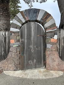 Entry to another home. Walk about town--observe for bits of beauty and humor.