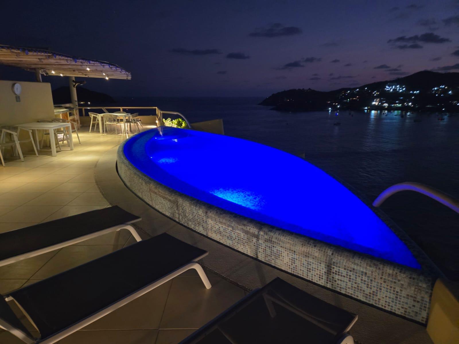 Evening view of pool