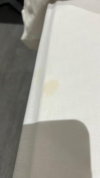 Dirty bed sheet