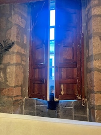 Window in the living room of the master suite