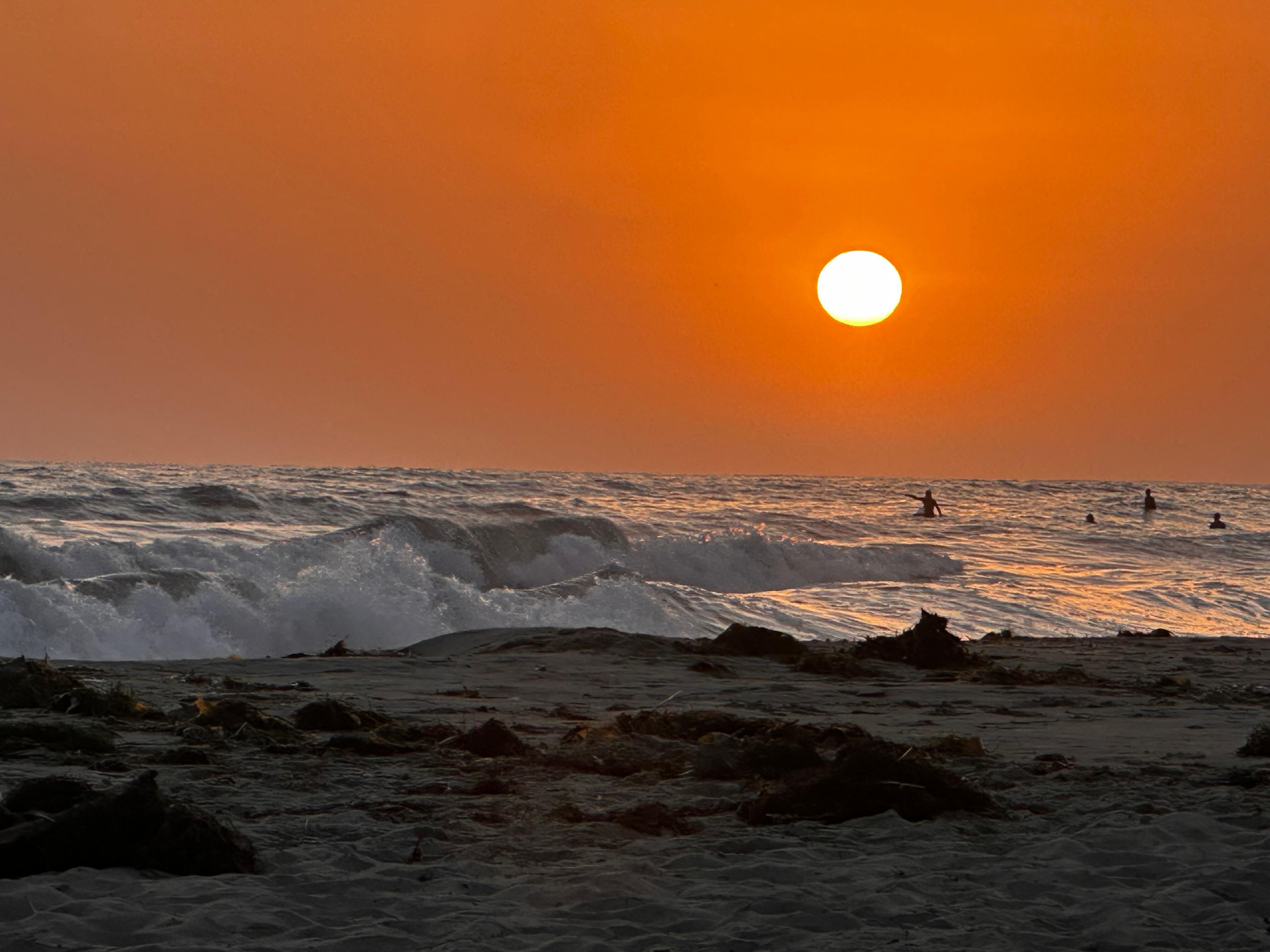Sunset down on Da beach right in front of condos 