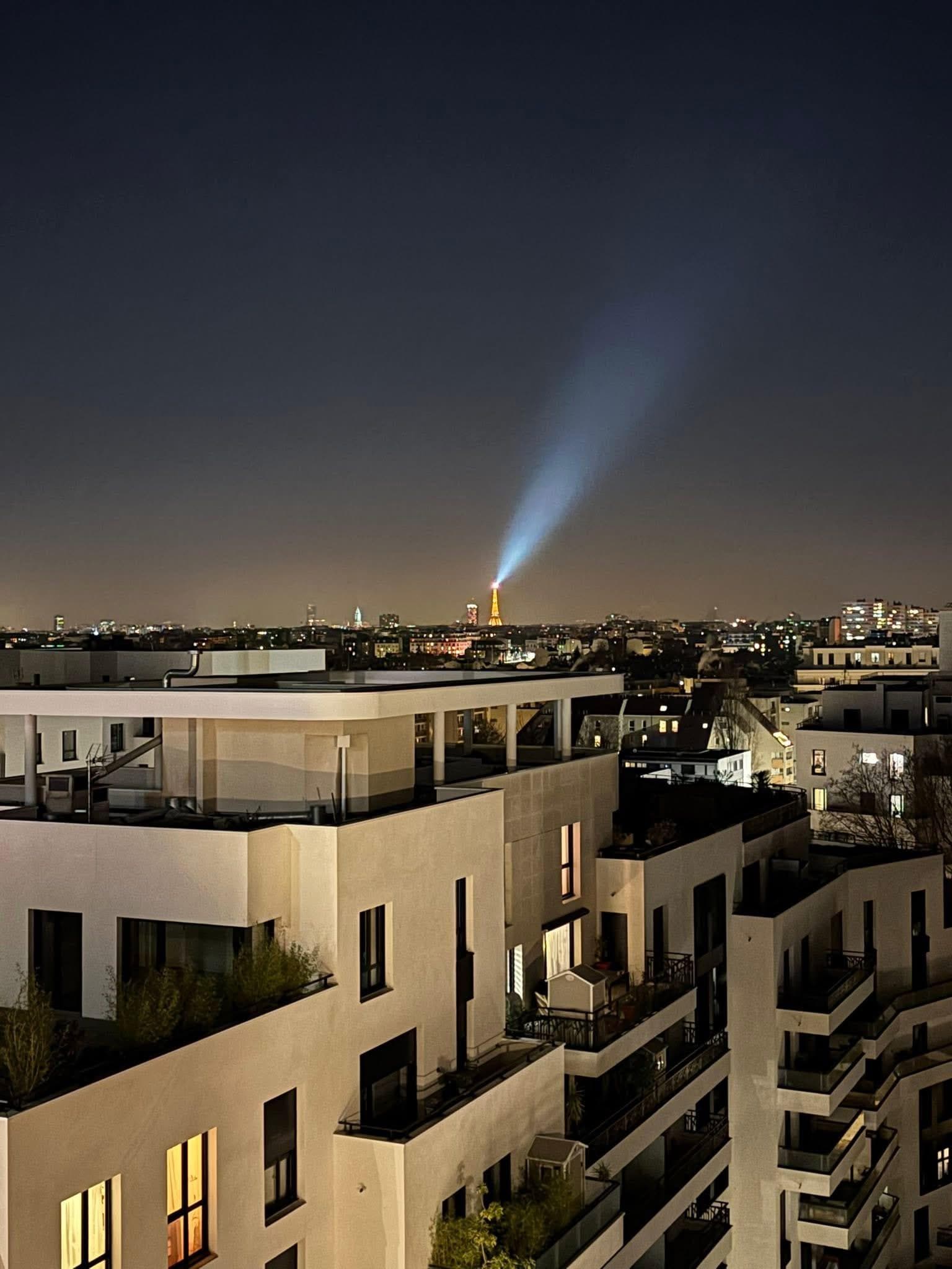 View of Eiffel Tower from rooftop