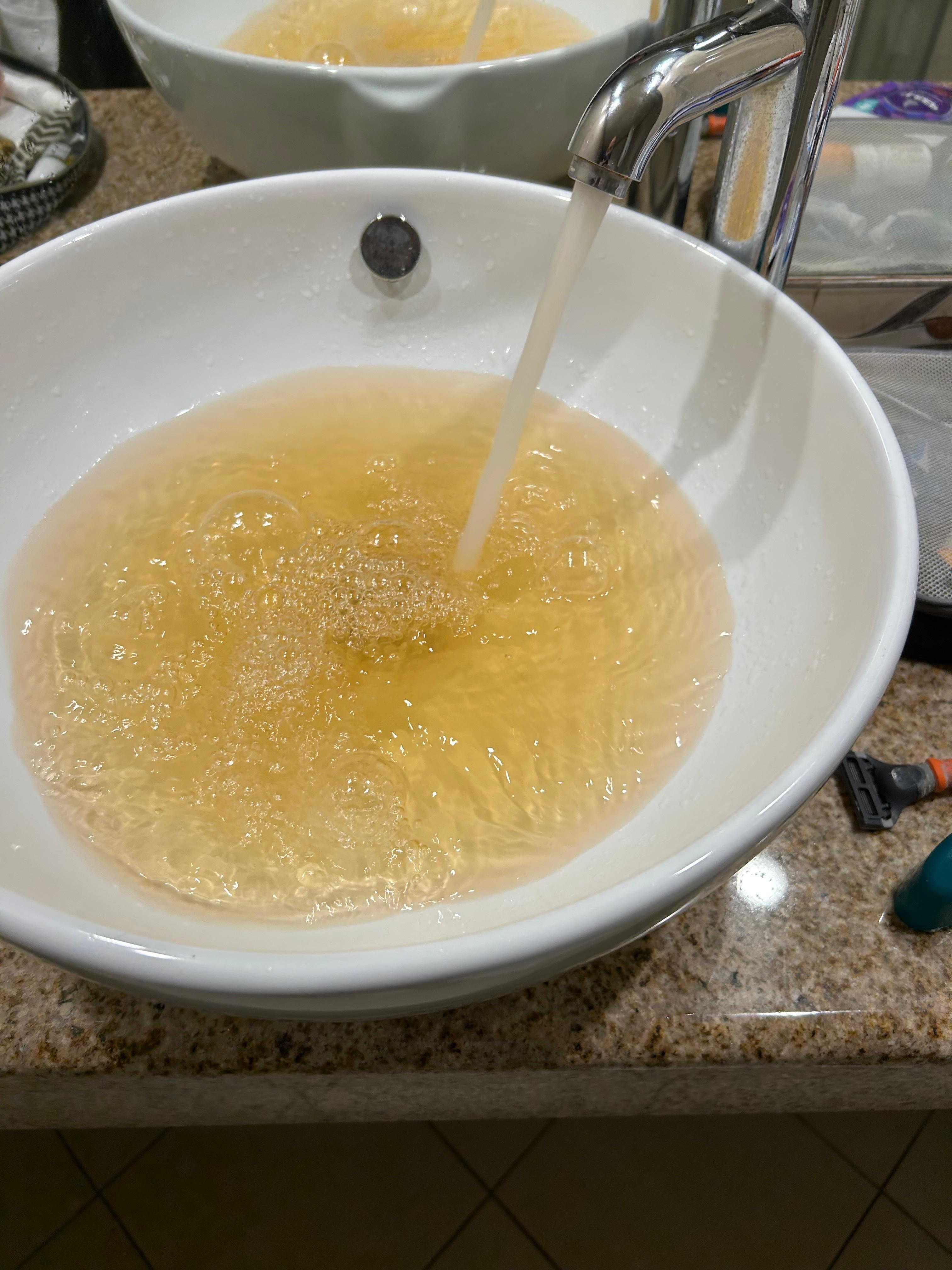 This is after running one cycle of water. It eventually did get better.