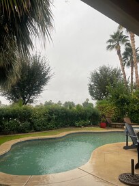 Bushes are overgrown and you cannot see the golf course.