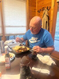 We cooked steaks on the grill, and had all the cookware we needed to make the meal.the side dishes