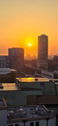 Sunrise at around 6am from the rooftop.