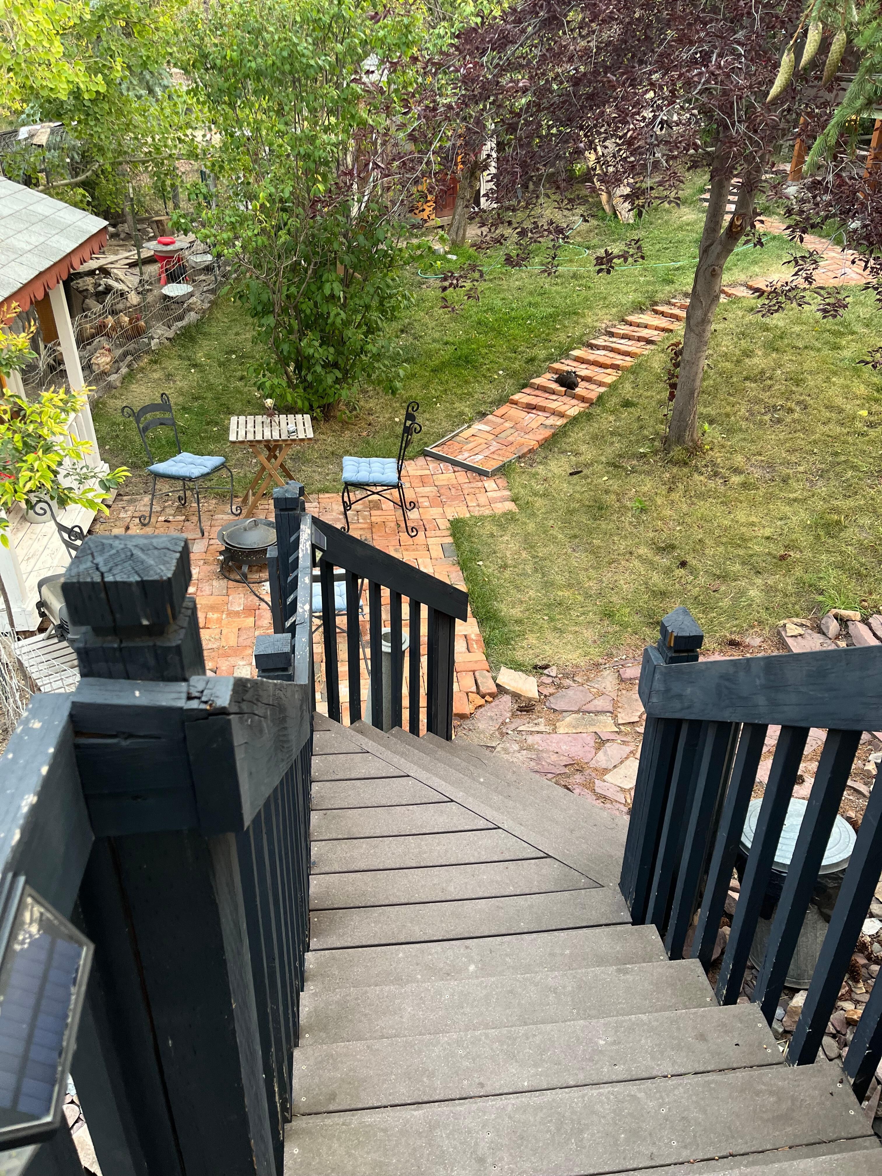 Crumbling brick steps leading to the steps to our accommodations. 