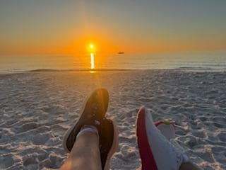 Sunset a block away from the unit.