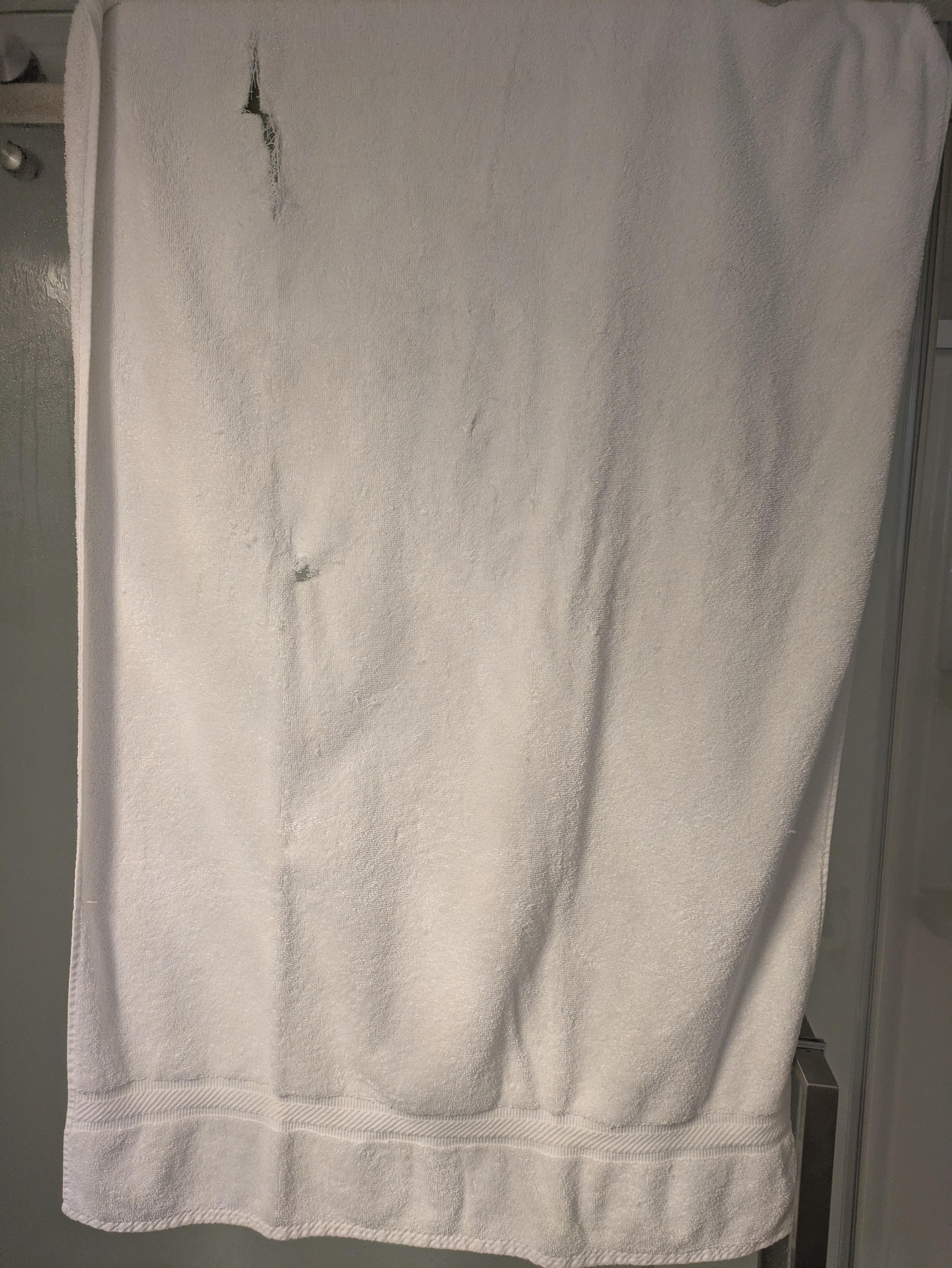 First of several dirty bath towels