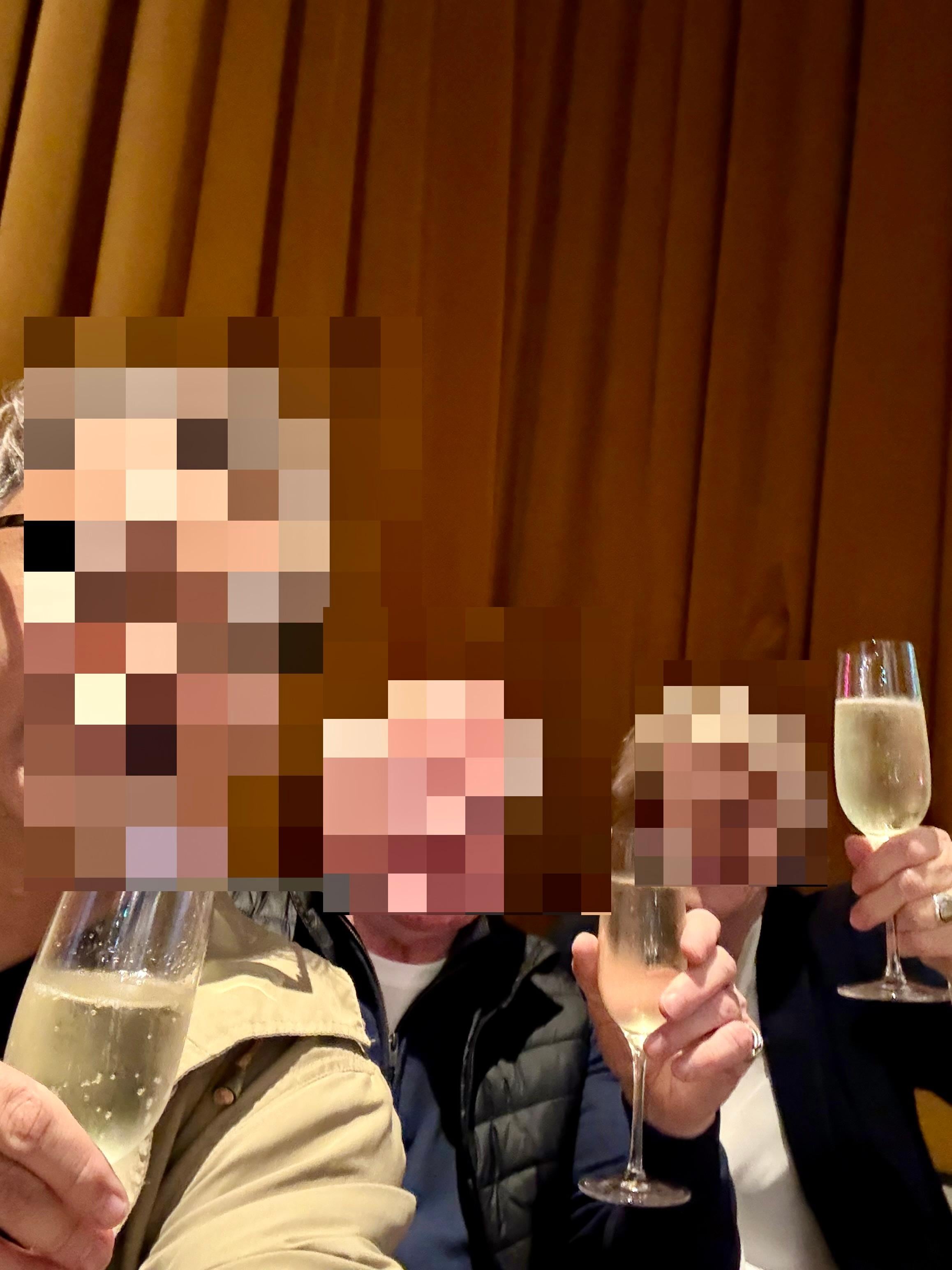 Having a bottle of bubbly with finger foods