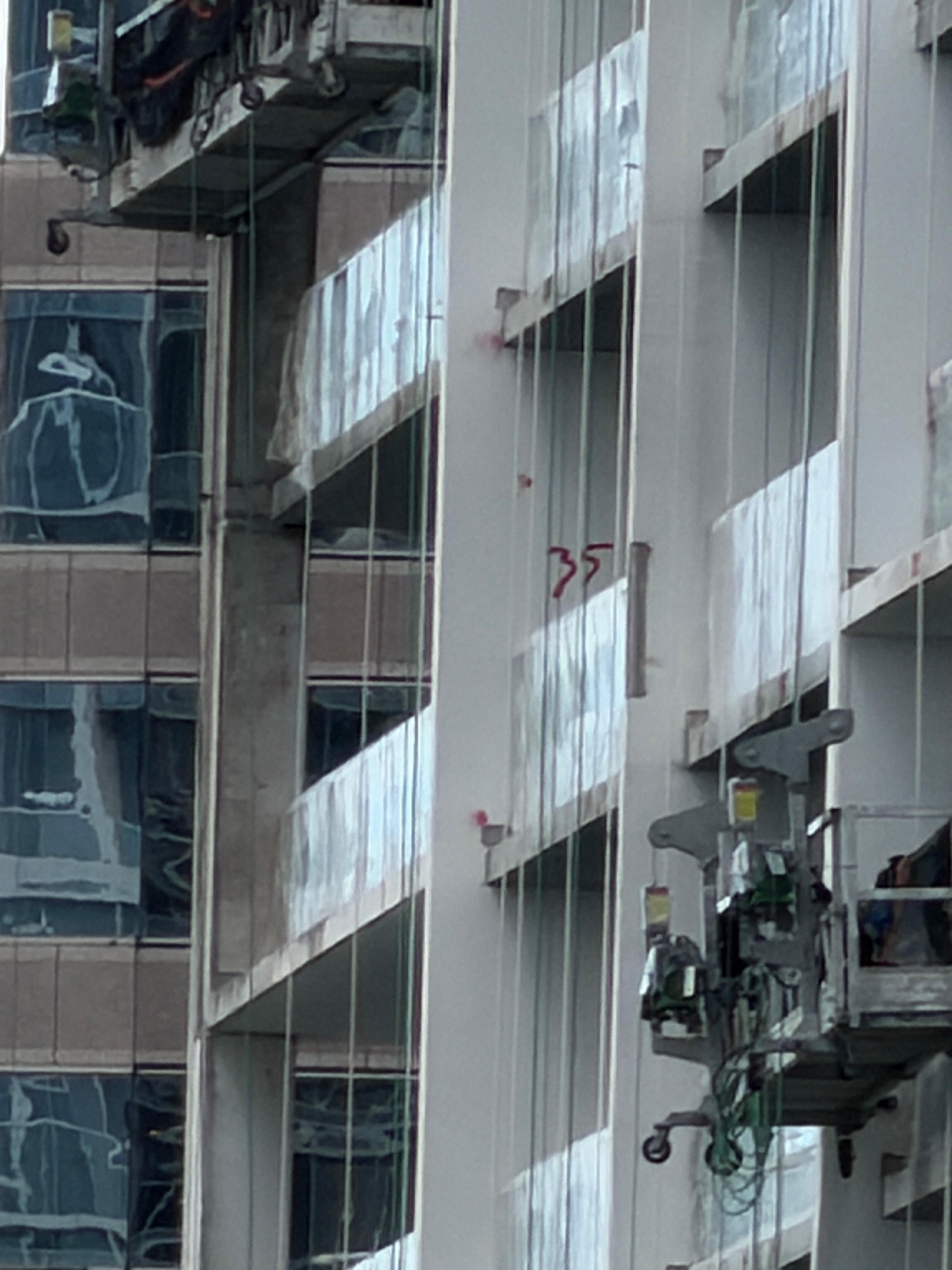 This is the side of the building this property is located on. As you can see it’s an active construction site!